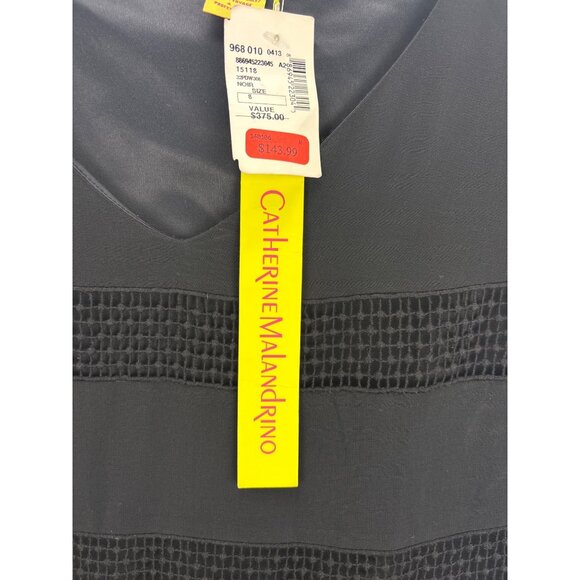 Catherine Malandrino Black Striped Bodycon Dress Sz 8 NWT Cottagecore Whimsygoth - Picture 4 of 6